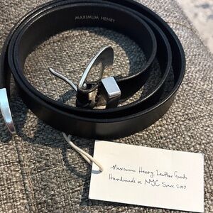 Maximum Henry Black Leather Belt 38”